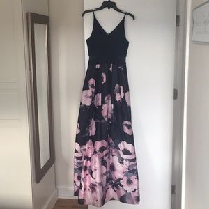 Navy with flowers maxi dress